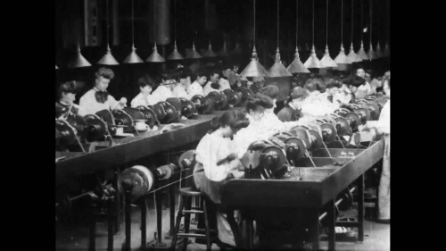 Enrollados de los motores en la fábrica de Westinghouse